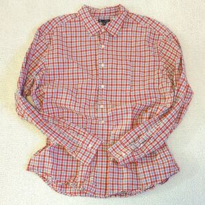 GAP Men's Red and White Plaid Shirt